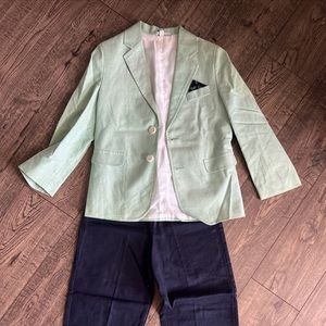 Boys suit size 6 class club mint green/ navy pants
